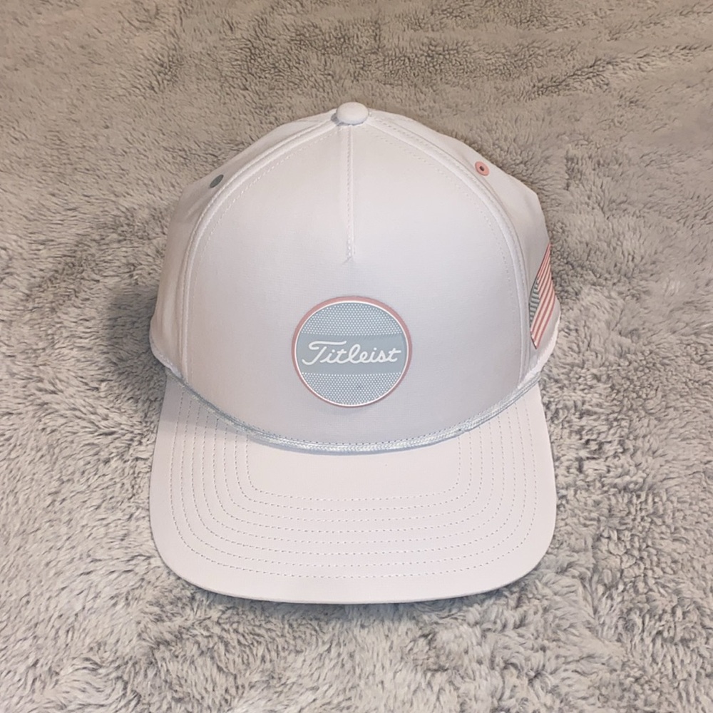 Titleist White Hat with American Flag - NWT